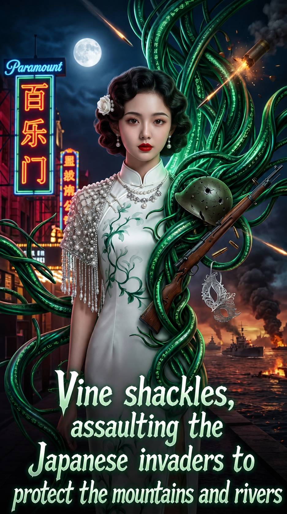 Vine shackles, assaulting the Japanese invaders to protect the mountains and rivers