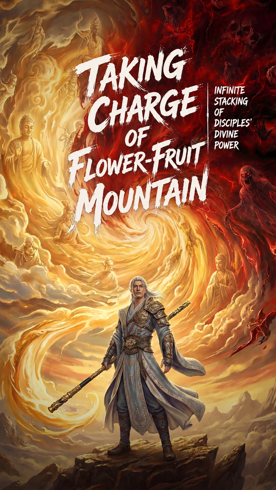 Taking charge of flower-fruit mountain infinte stacking of disciples divine power