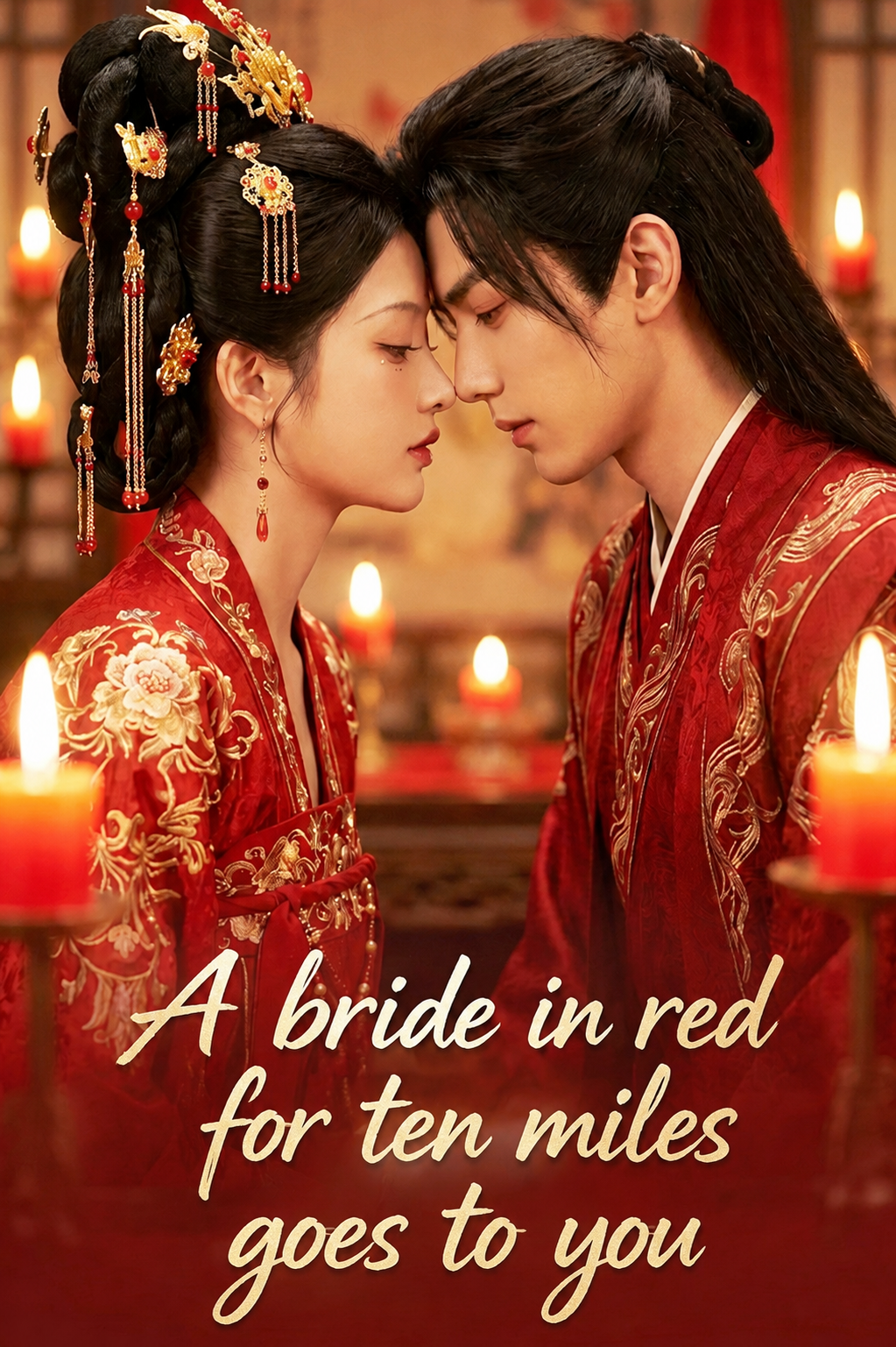 A bride in red for ten miles goes to you
